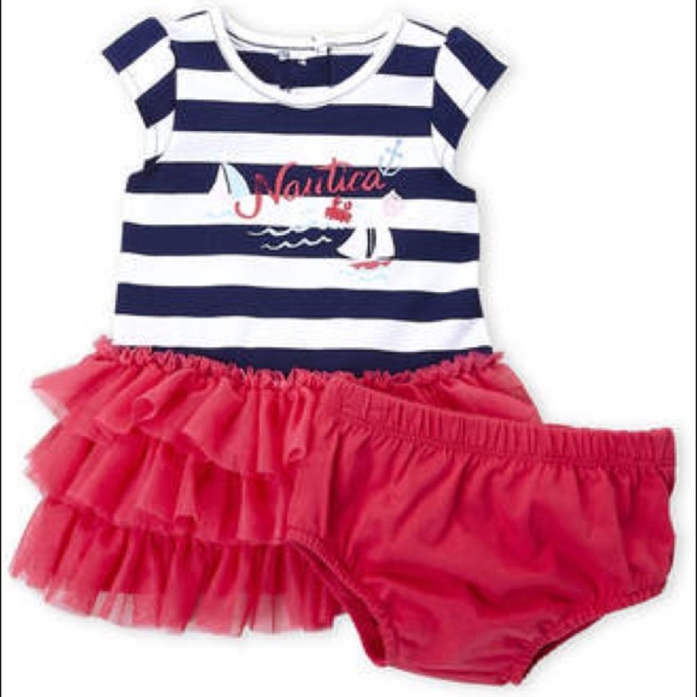 Nautica Two-Piece Strip Logo with Tutu & bloomers